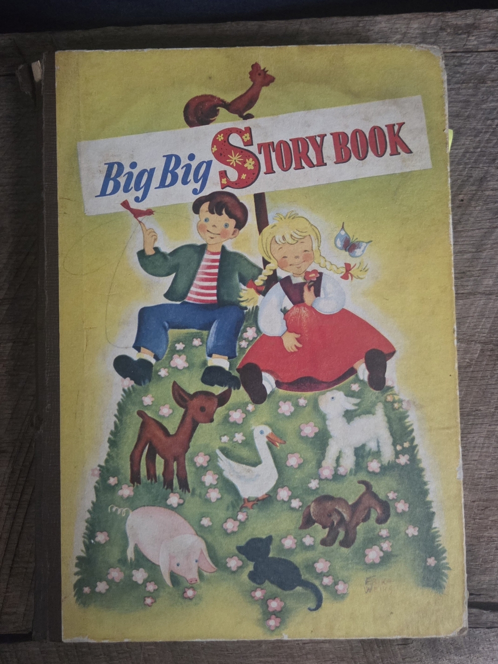VINTAGE 1938 KID'S BOOK BIG BIG STORY BOOK Grimms Fairy Tales Black Beauty Bin U
